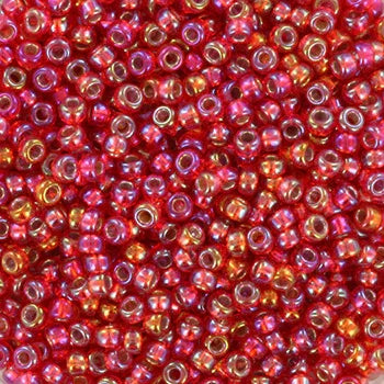 Miyuki Seed Beads - Silver Lined Flame Red AB 11/0, 10 gram Miyuki