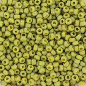 Miyuki Seed Beads – Opaque Glazed Frosted Rainbow Olive 11/0, 10 gram