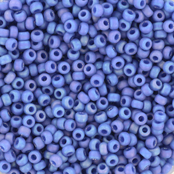 Miyuki Seed Beads - Opaque Glazed Frosted Rainbow Blue 11/0, 10 gram