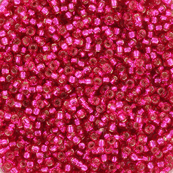 Miyuki Seed beads - Silverlined dyed raspberry 15/0, 10 gram Miyuki