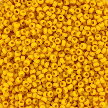 Miyuki Seed beads - Opaque Matte Canary 15/0, 10 gram Miyuki