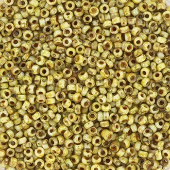 Miyuki Seed beads - Opaque Picasso Yellow 15/0, 10 gram Miyuki