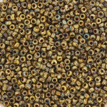 Miyuki Seed beads - Opaque Picasso Brown 15/0, 10 gram Miyuki
