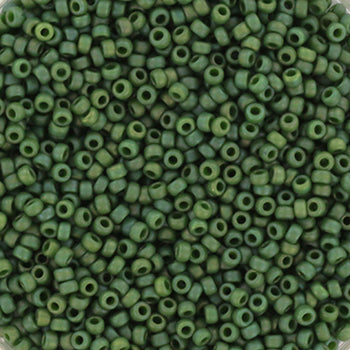 Miyuki Seed beads - Opaque Glazed Frosted Rainbow Shamrock 15/0, 10 gram