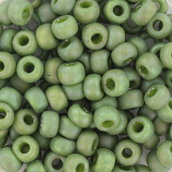 Miyuki Seed beads - Opaque Glazed Frosted Rainbow Pistachio 6/0, 10 gram