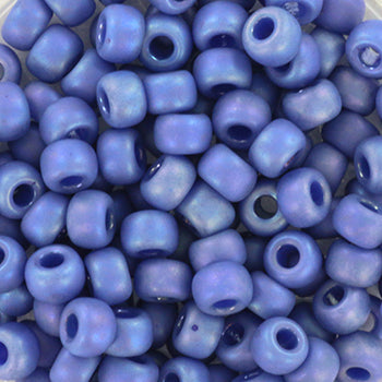 Miyuki Seed beads - Opaque Glazed Frosted Rainbow Soft blue 6/0, 10 gram