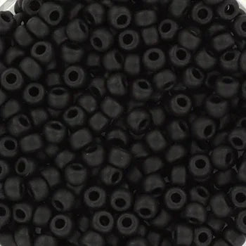 Miyuki Seed Beads - Matte Black 8/0, 10 gram Miyuki