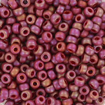 Miyuki Seed Beads – Opaque Glazed Frosted Rainbow Dark Red 8/0, 10 gram