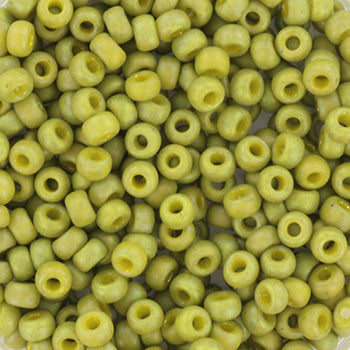 Miyuki Seed Beads – Opaque Glazed Frosted Rainbow Olive 8/0, 10 gram