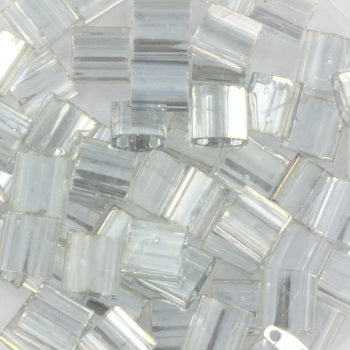 Miyuki Tila - Transparent Luster Silver Gray Gold 5 mm, 5 gram