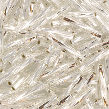 Miyuki Twisted Bugle – Silverlined Crystal 2 x 12 mm, 10 gram
