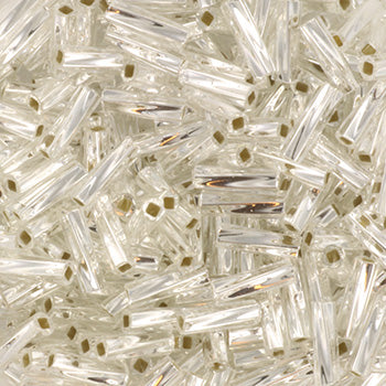 Miyuki Twisted Bugle - Silverlined Crystal 2 x 6 mm, 10 gram