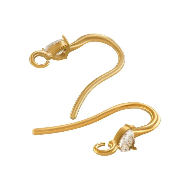 Örkrok Rostfrittstål 18k guldpläterad - Med Strass hjärta 2-pack Grekisk Metall