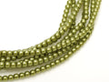 Tjeckiska vaxade glaspärlor – Shiny Green Apple 6 mm, 1 sträng