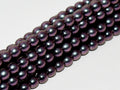 Tjeckiska vaxade glaspärlor - Polychrome Deep Purple 6 mm, 1 sträng