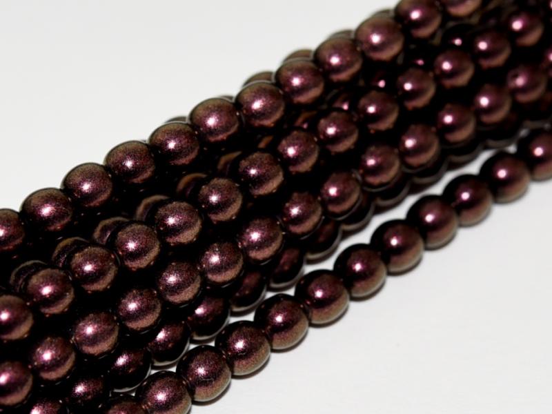 Tjeckiska vaxade glaspärlor – Polychrome Copper Ombre 6 mm, 1 sträng
