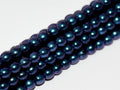 Tjeckiska vaxade glaspärlor – Polychrome Denim Blue 6 mm, 1 sträng