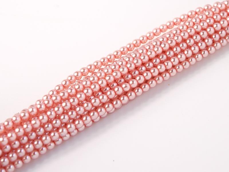 Tjeckiska Pearl Crystal - Pink 6 mm, 1 sträng