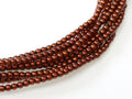 Tjeckiska vaxade glaspärlor - Shiny Rust 8 mm, 1 sträng