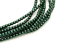 Tjeckiska Vaxade Glaspärlor - Shiny Deep Emerald 8mm, 1 sträng