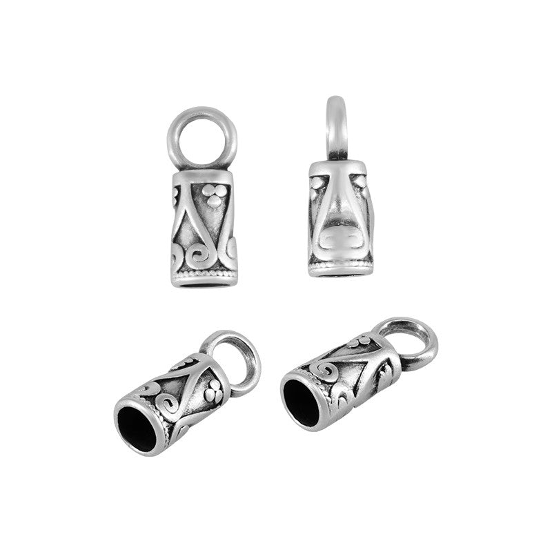 Ändfäste Silverpläterad - Mönstrad 3,5mm, 2-pack Grekisk Metall